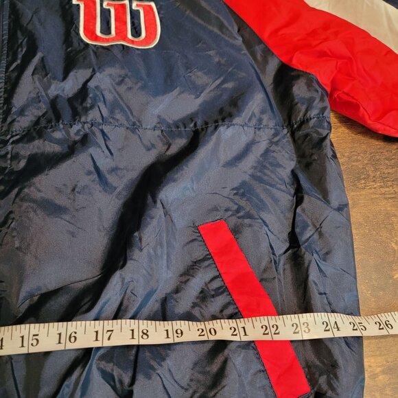 Vtg Wilson Windbreaker Track Jacket XL Pockets Embroidered Spell Out Y2K - Picture 12 of 14